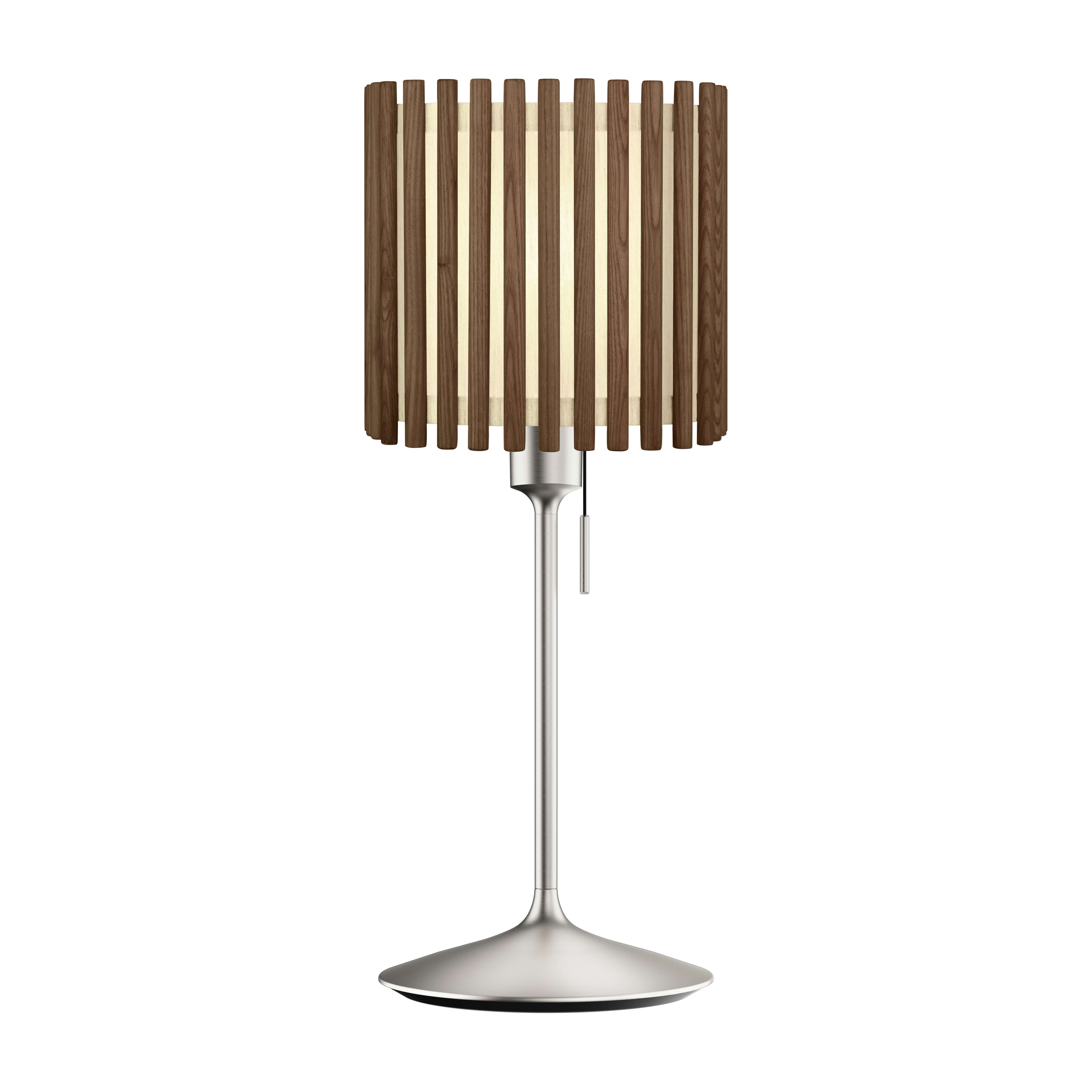 Komorebi Square bordlampe, mørk egetræ og børstet stål look • UMAGE