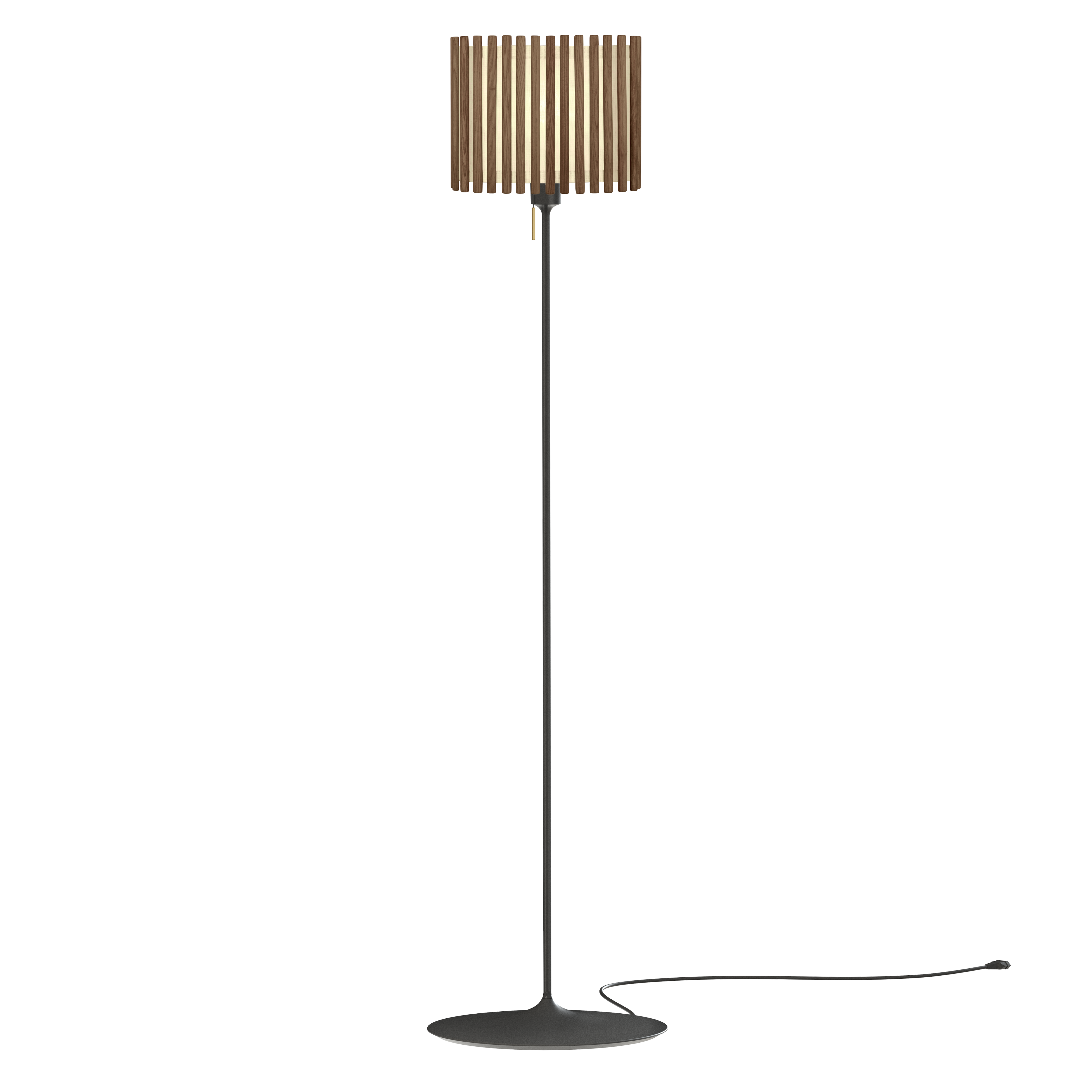 Komorebi Rectangular gulvlampe, mørk egetræ og sort • UMAGE