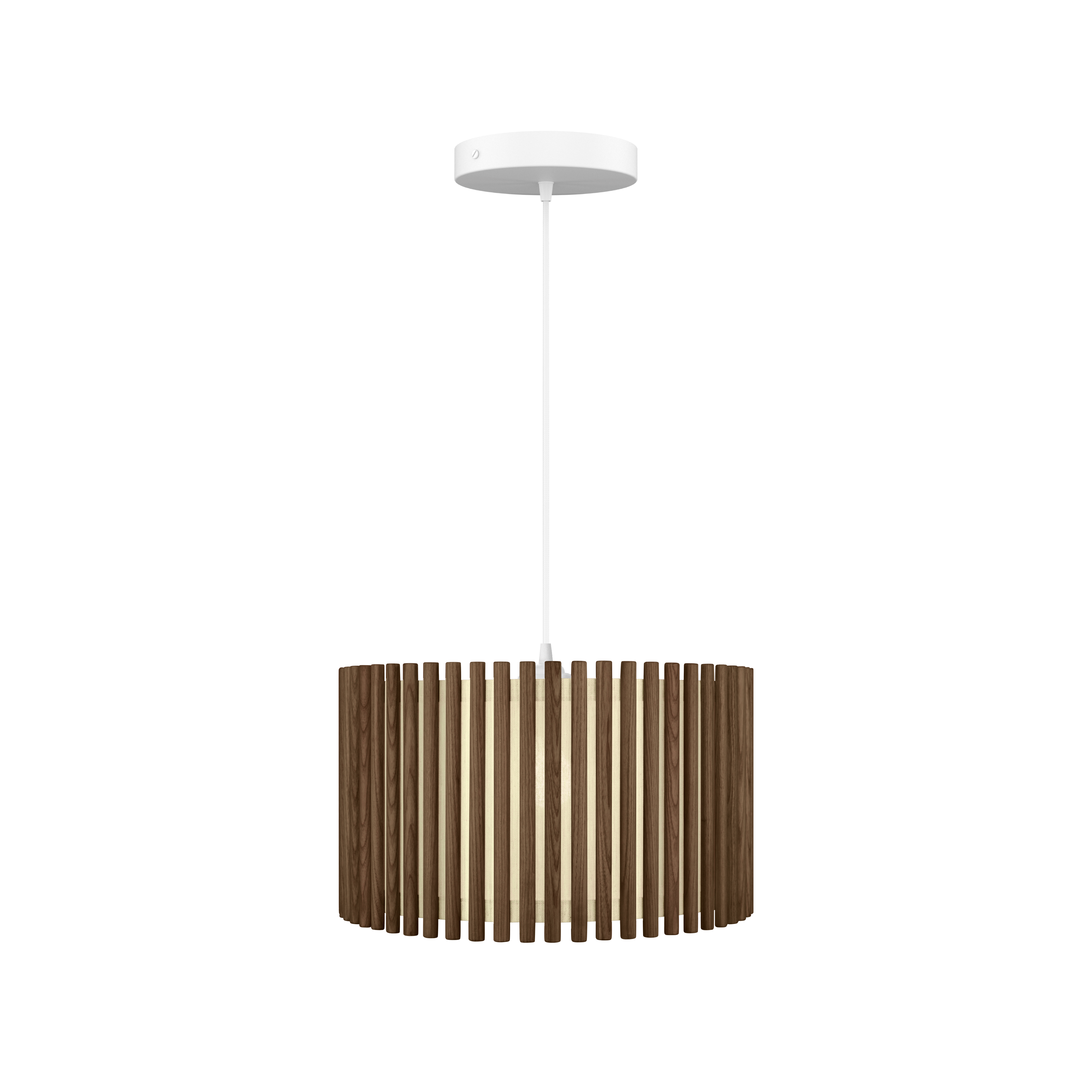 Komorebi Circle pendel, mørk egetræ og hvid • UMAGE