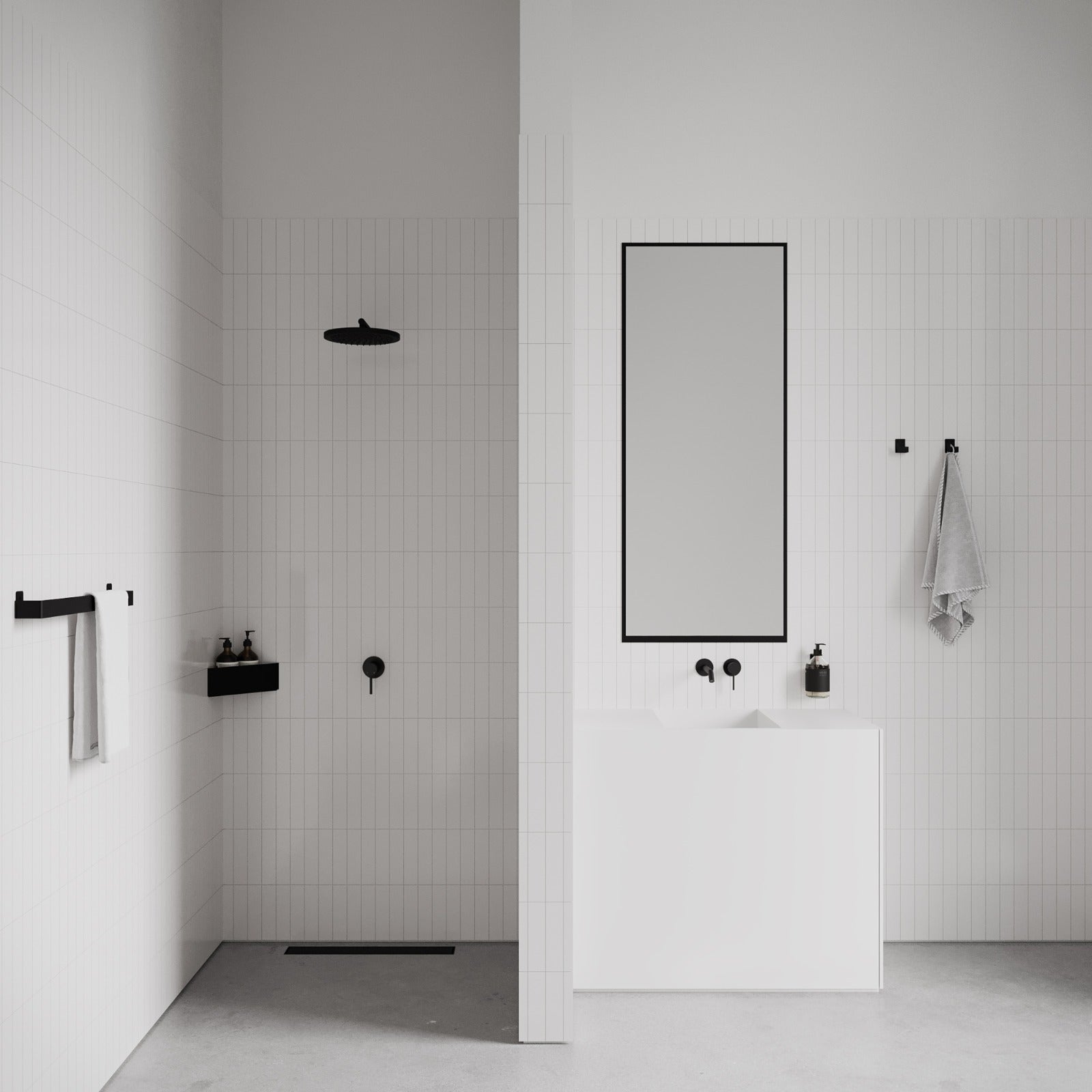 Brusehylde hjørne, sort • NICHBA