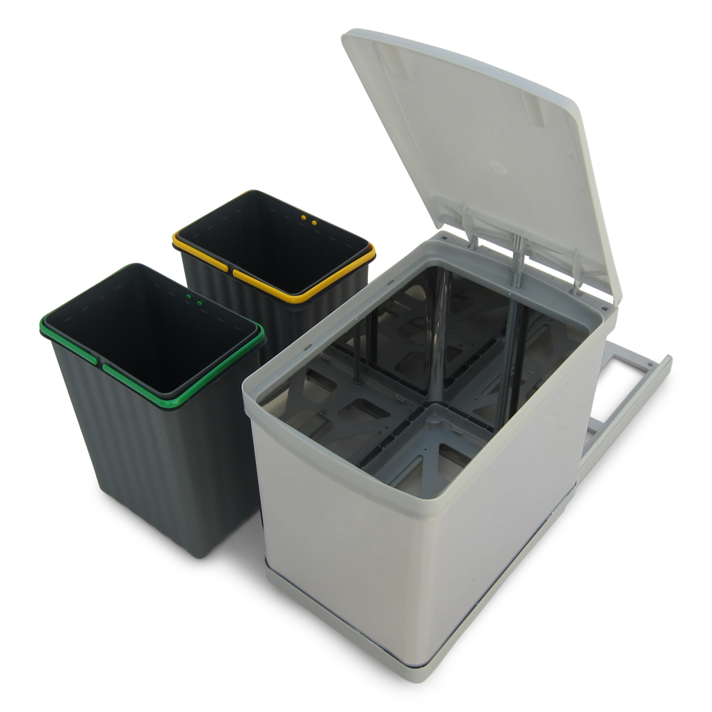 Affaldssystem: Stockholm 2-15 • Affaldssystem i rustfri stål og plast på 2 x 7,5 liter