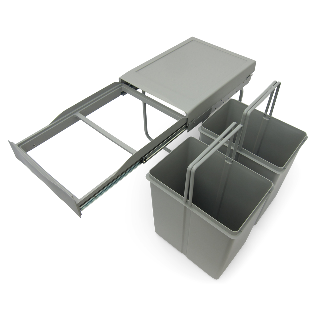 Affaldssystem: Copenhagen 2-42 • Affaldssystem i stål og plast på 2 x 21 liter med fuldudtræk