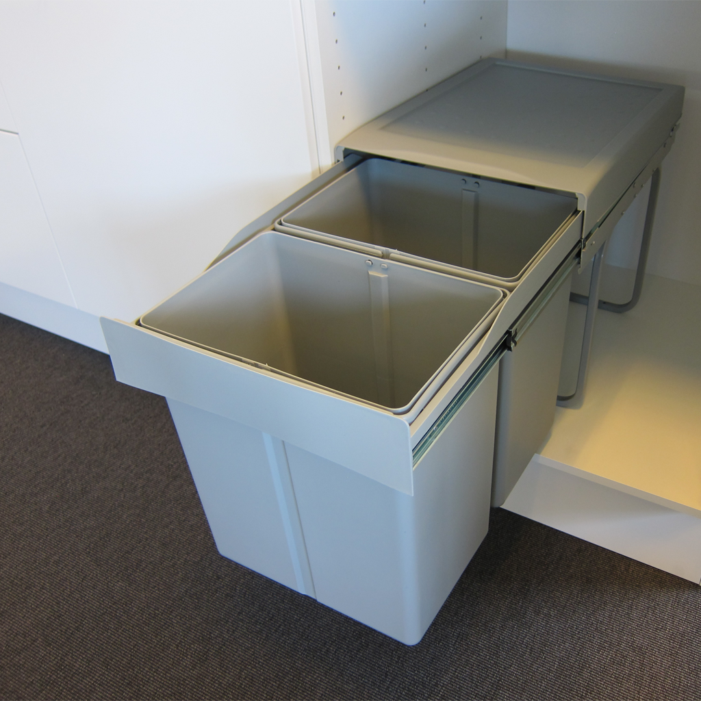 Affaldssystem: Copenhagen 2-42 • Affaldssystem i stål og plast på 2 x 21 liter med fuldudtræk