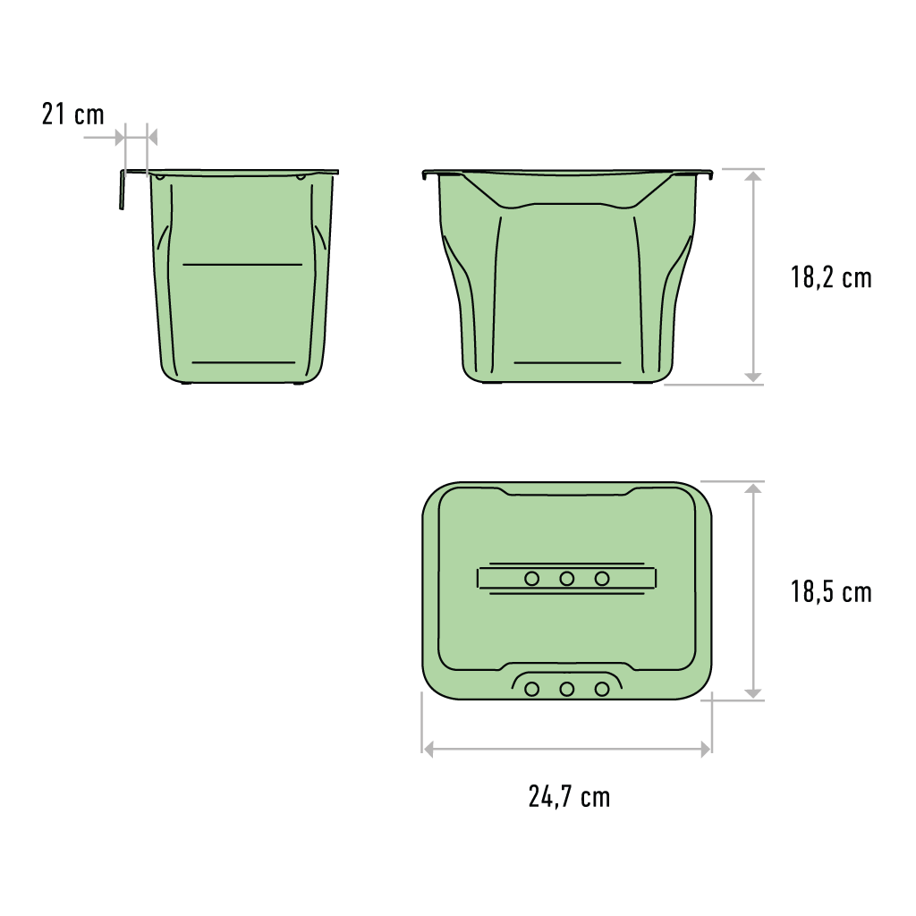 Affaldssystem: Copenhagen 1-5 • Affaldsspand i hvid plast på 5 liter