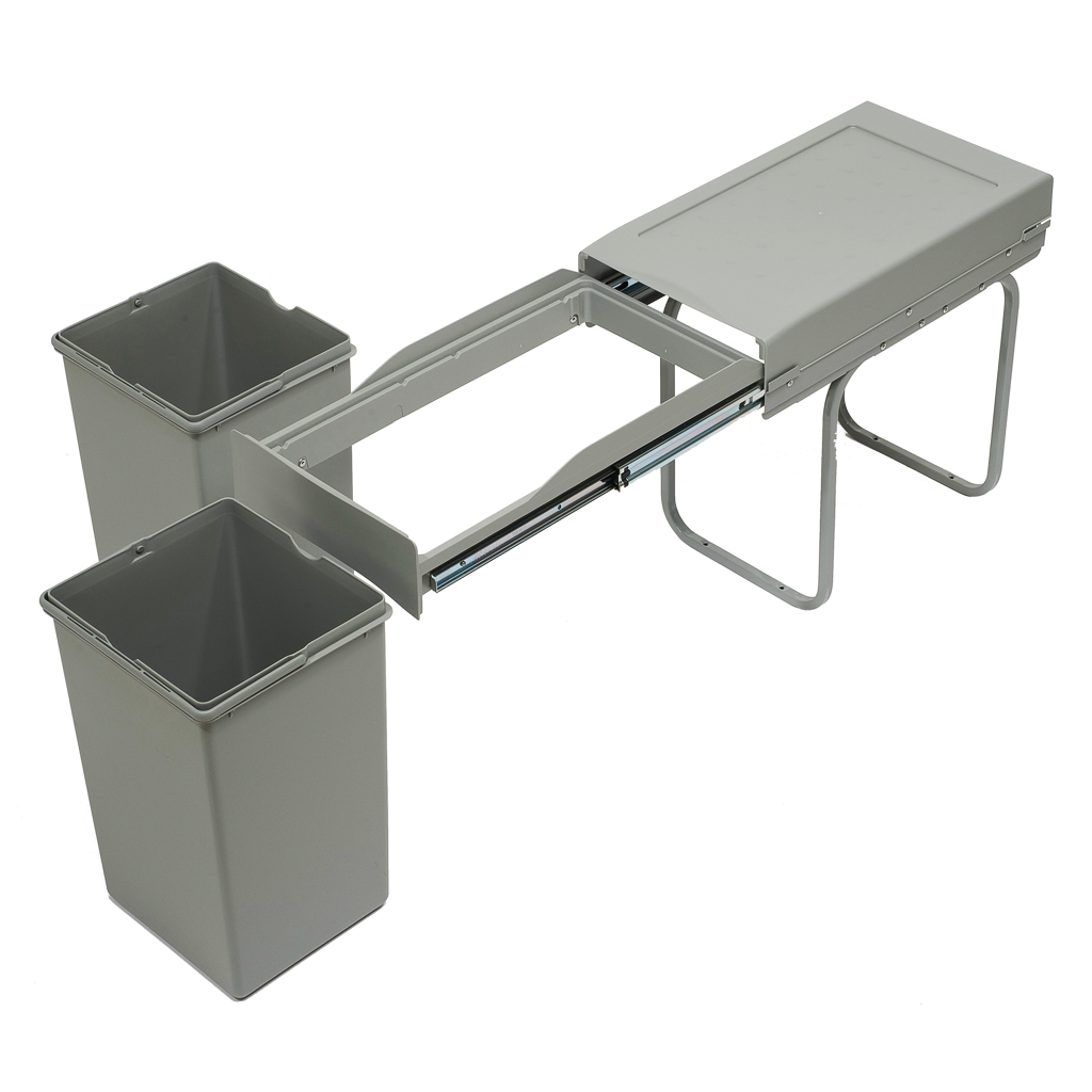 Affaldssystem: Copenhagen 2-28 X • Affaldssystem i stål og plast på 2 x 14 liter med fuldudtræk