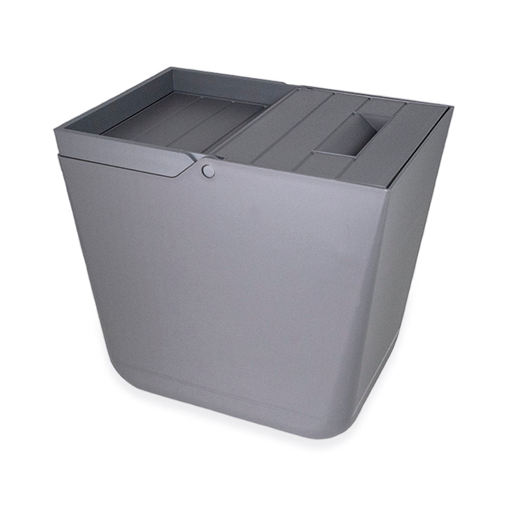 Affaldsspand på 16 liter i mørkegrå plast med hank