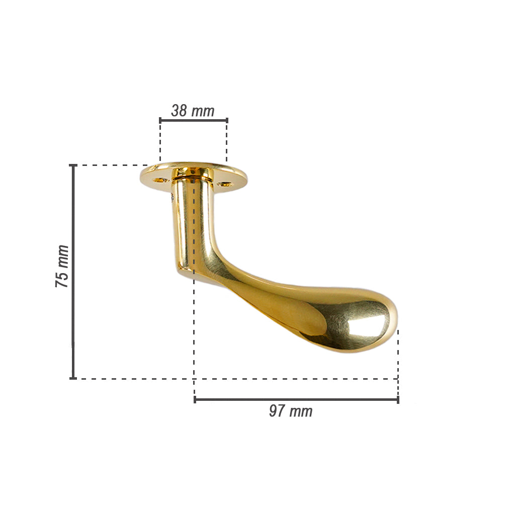 Arne Jacobsen Türgriff - AJ97 Türgriff aus poliertem Messing 97 mm. kleines Modell c/c 30 mm.