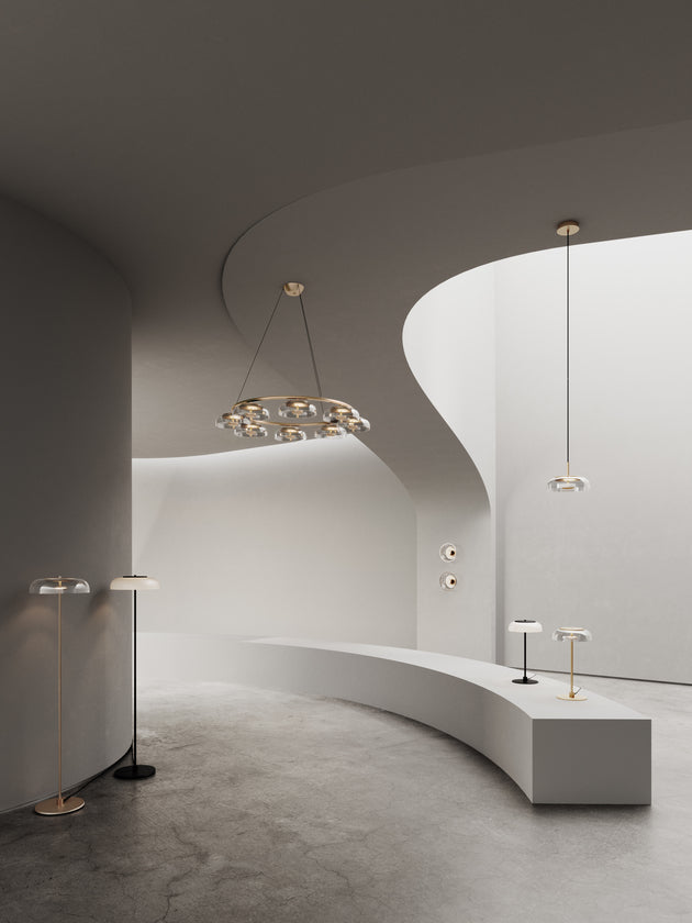Blossi Wall væglampe, nordic gold / clear • NUURA