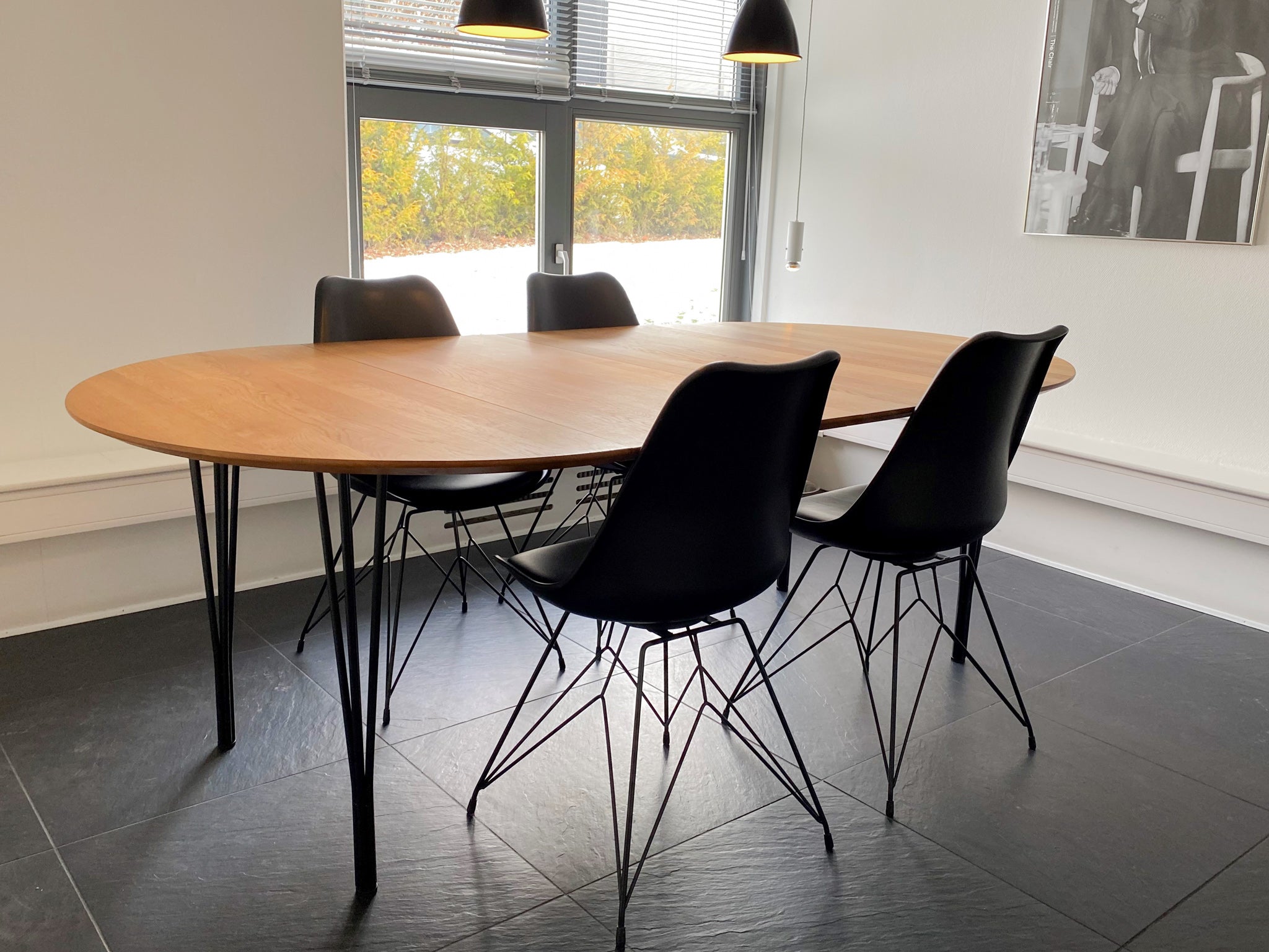 Tischbein 5-Draht-Bein in mattschwarz, verstellbar, Höhe 71 cm. (4 Stk.)