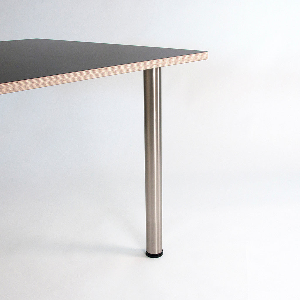 Bordben: Bordben i Ø60 mm. i børstet stål, justerbart, fås i 3 størrelser (1 sæt = 4 stk.)