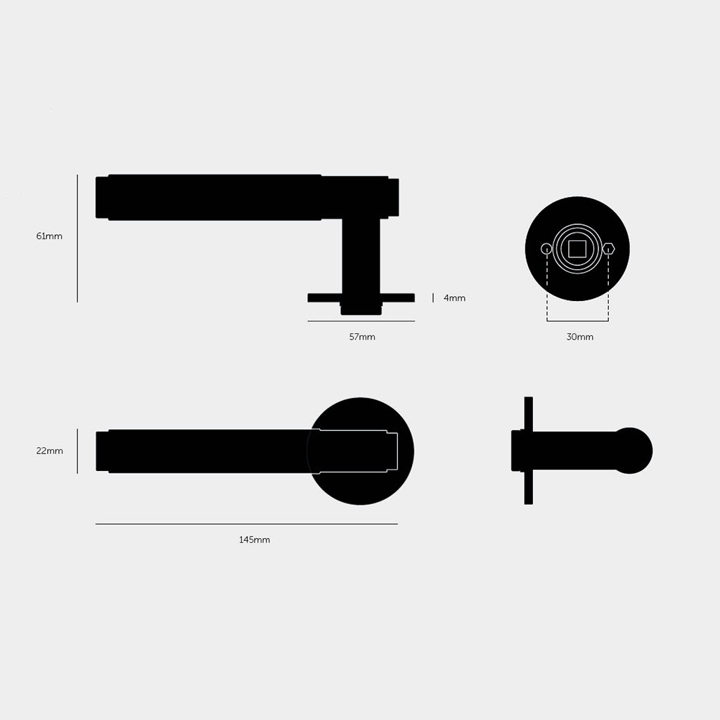 Eksklusivt sort dørhåndtag fra Buster + Punch med diamond (cross) mønster