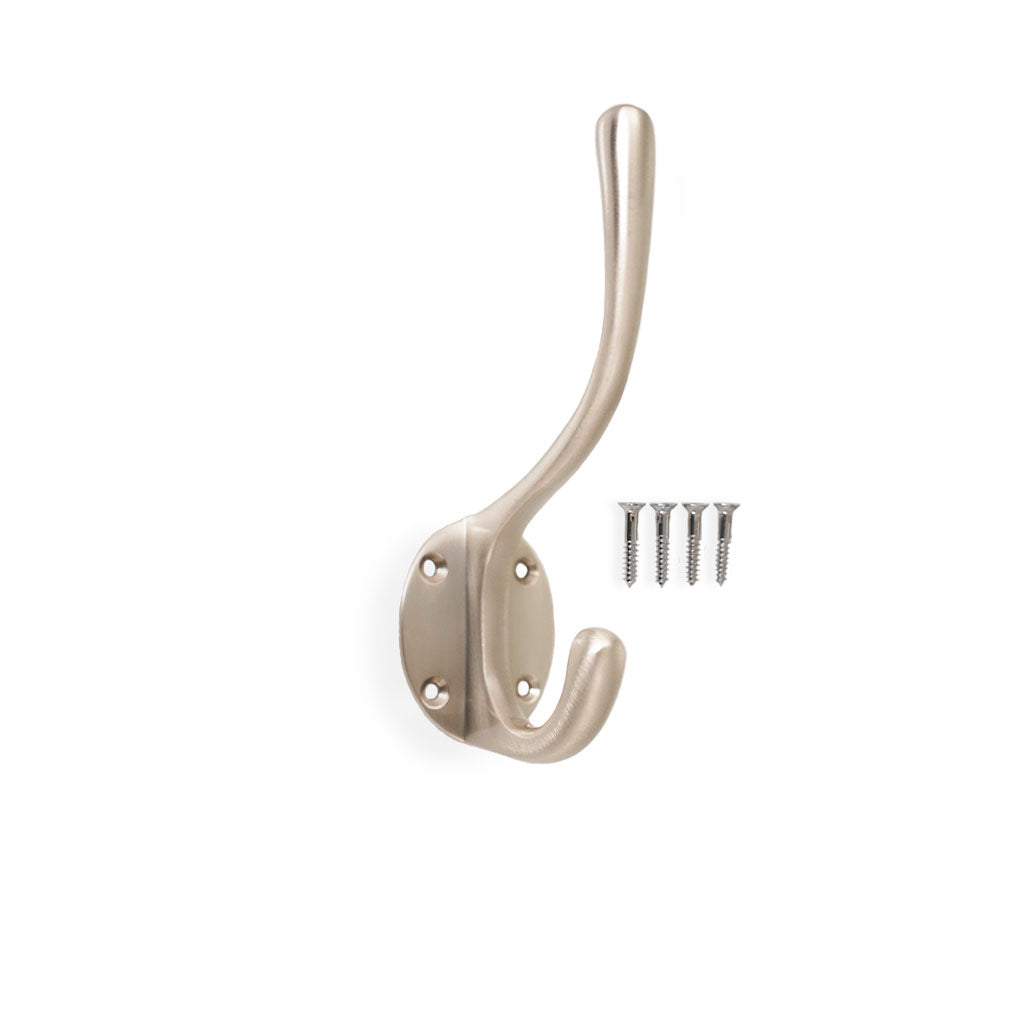 Knage-krog: Göteborg • Hattekrog i messing i satinforniklet 120 mm.