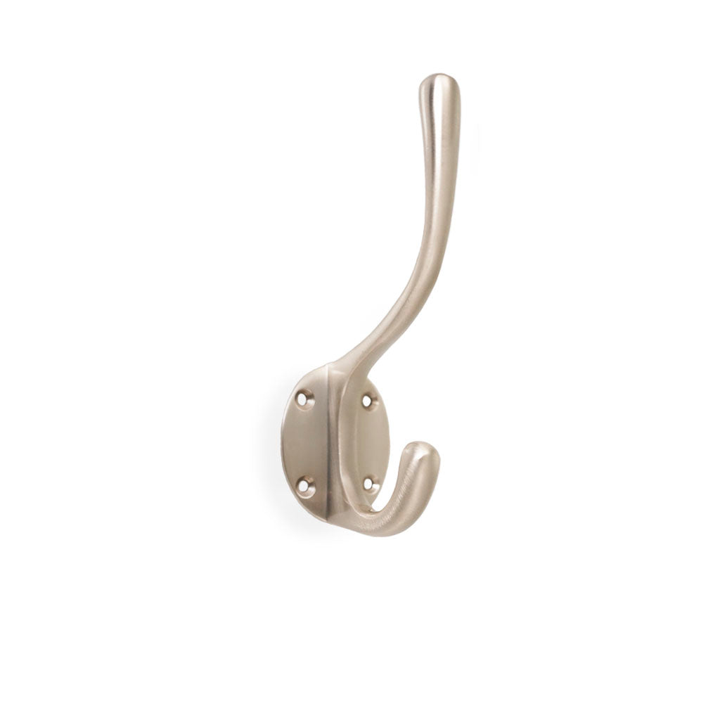 Knage-krog: Göteborg • Hattekrog i messing i satinforniklet 120 mm.