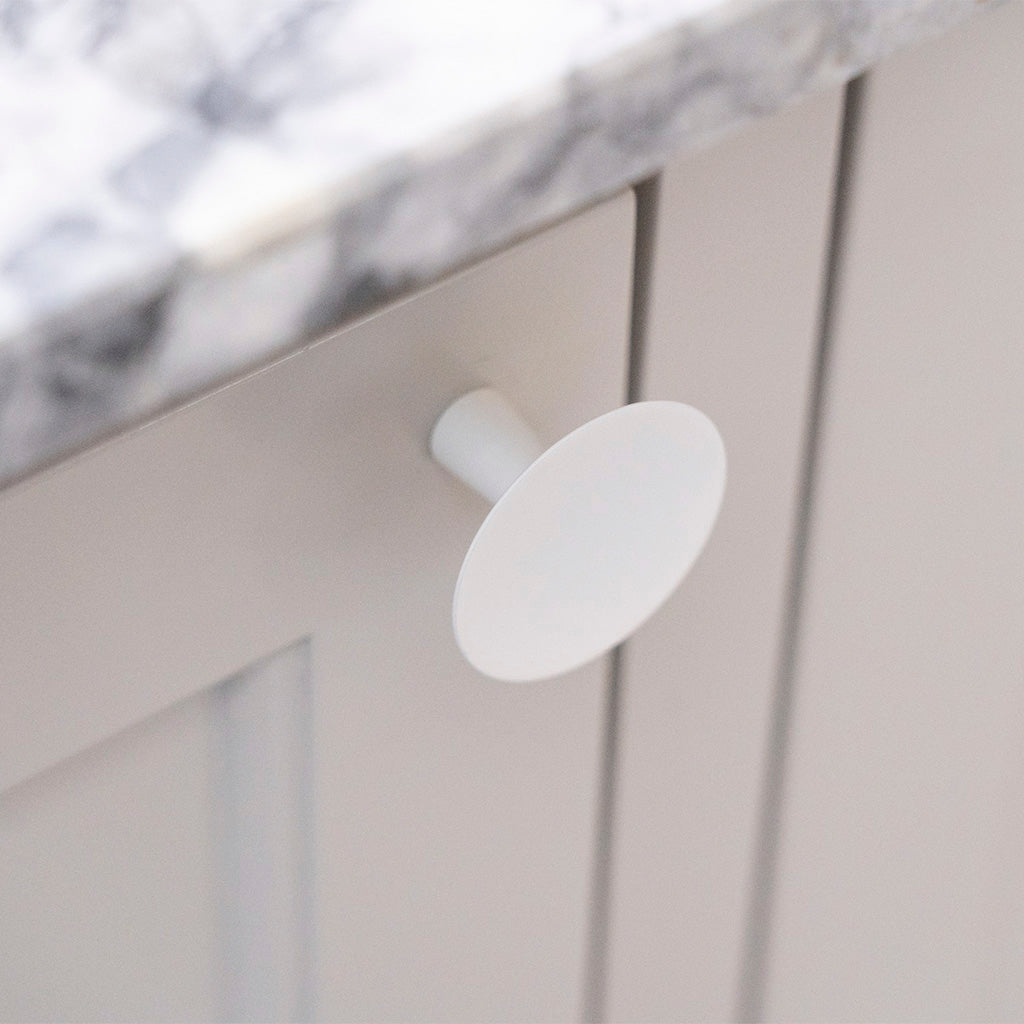 København møbelknop, Ø 40 mm, mat hvid • Chr. Jørgensen