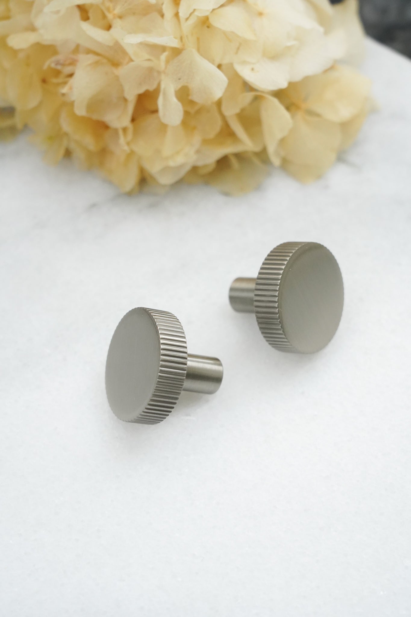 Langelinie - Möbelknopf aus Messing in Edelstahloptik