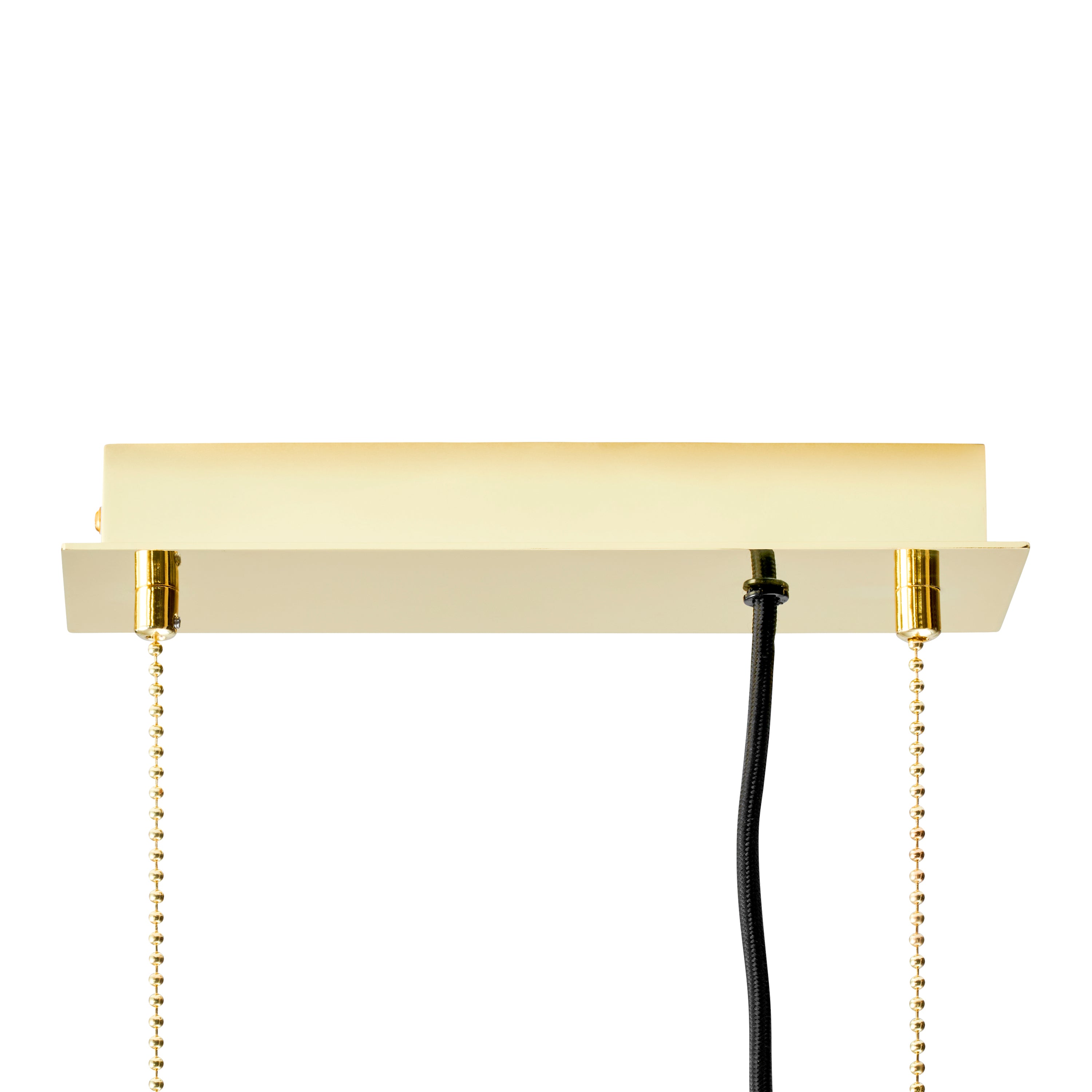 Aflang guldroset med sort stofledning.