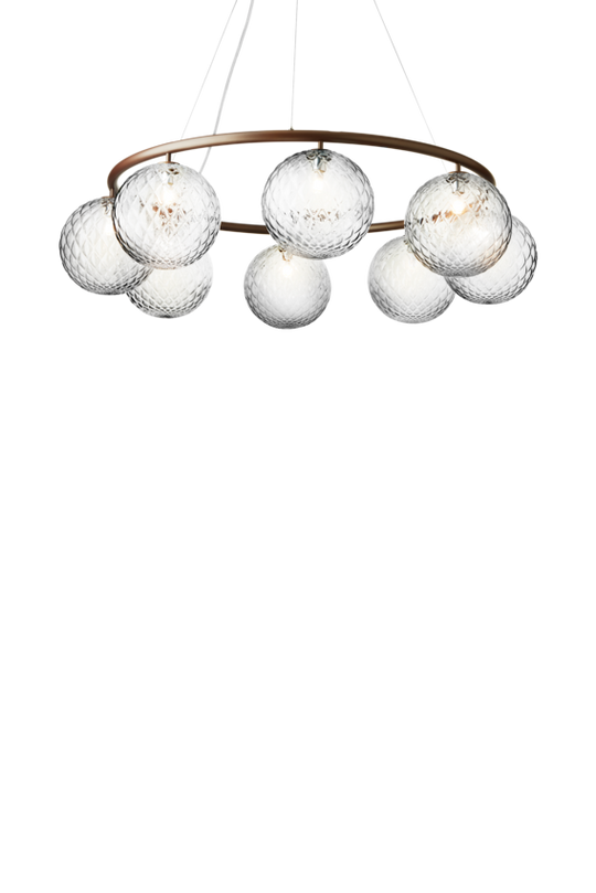 Miira 8 Circular lysekrone, dark bronze / optic clear • NUURA