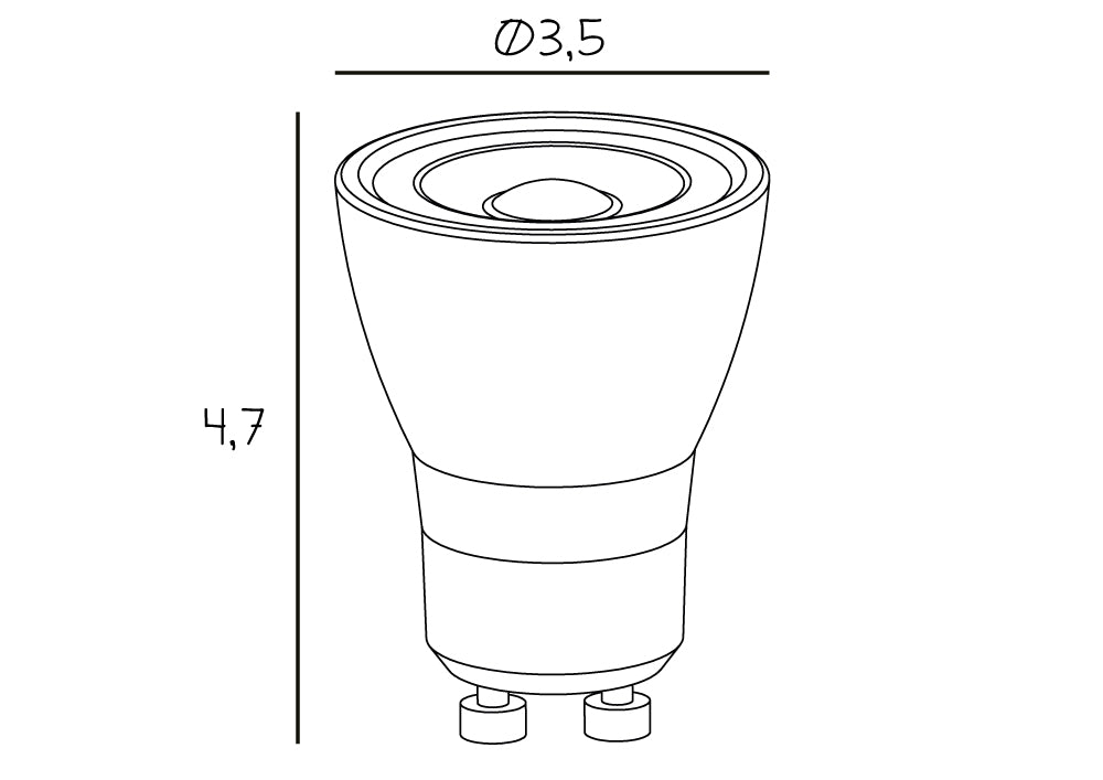 Produkt tegning af mini spot fra Design by Us.