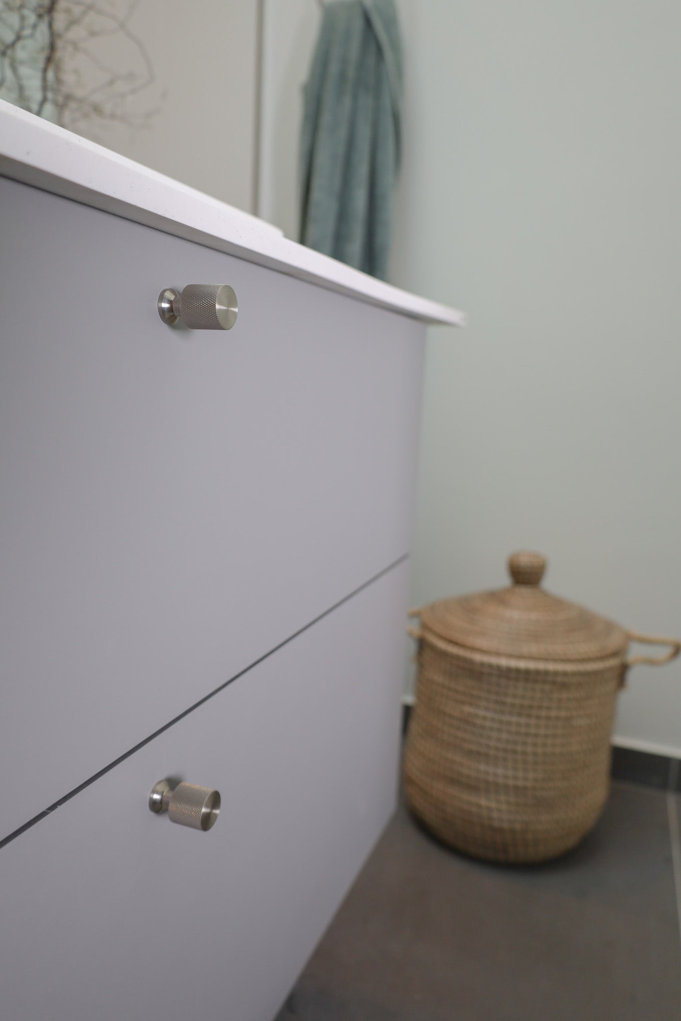 Nyboder møbelknop med diamond cut, 25 mm, rustfrit stål look • Chr. Jørgensen