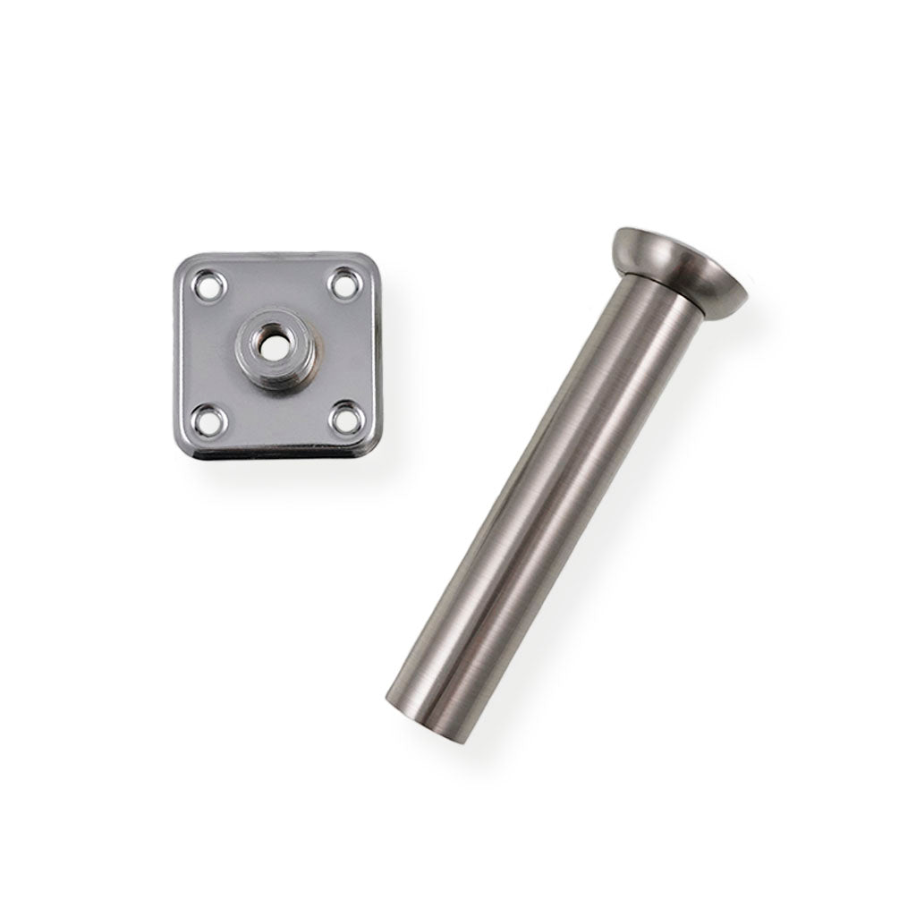 Sokkelben i børstet stål i 150 mm. (1 sæt = 4 stk.)