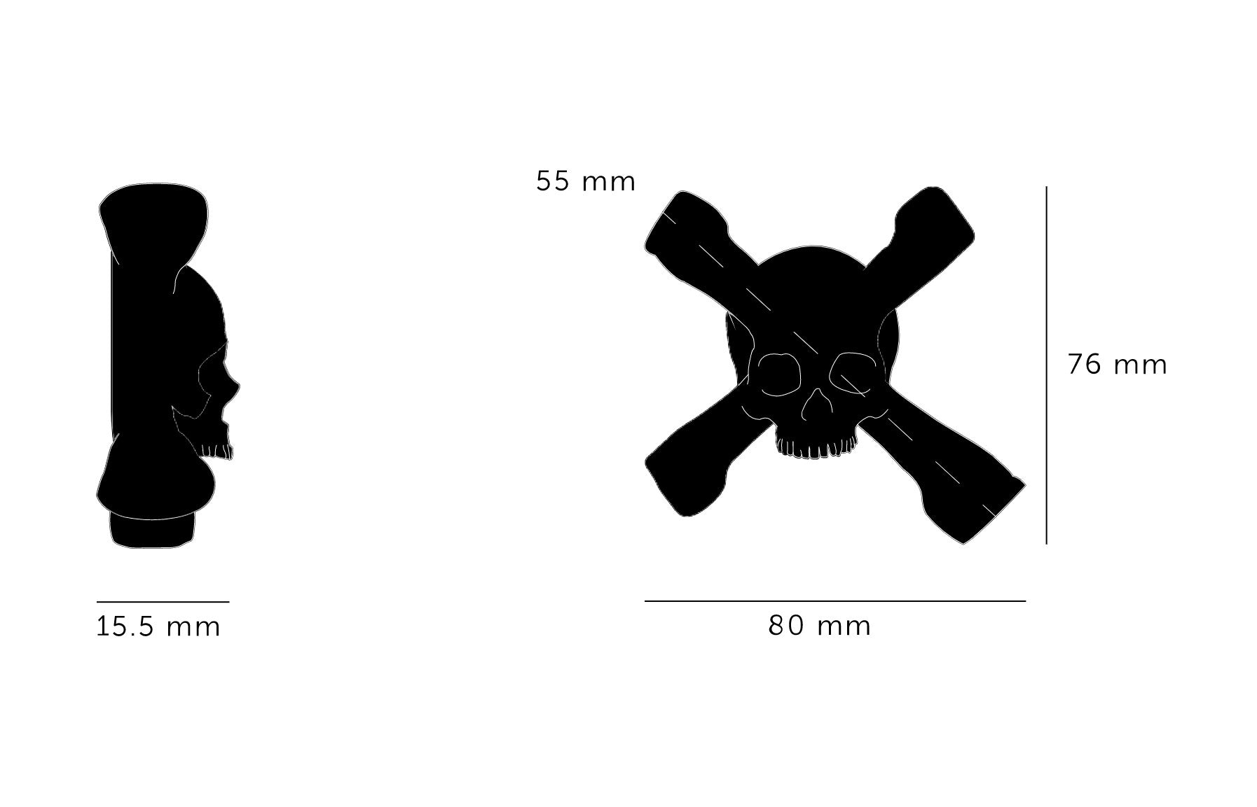 Stregtegning af vedhæng, med mål