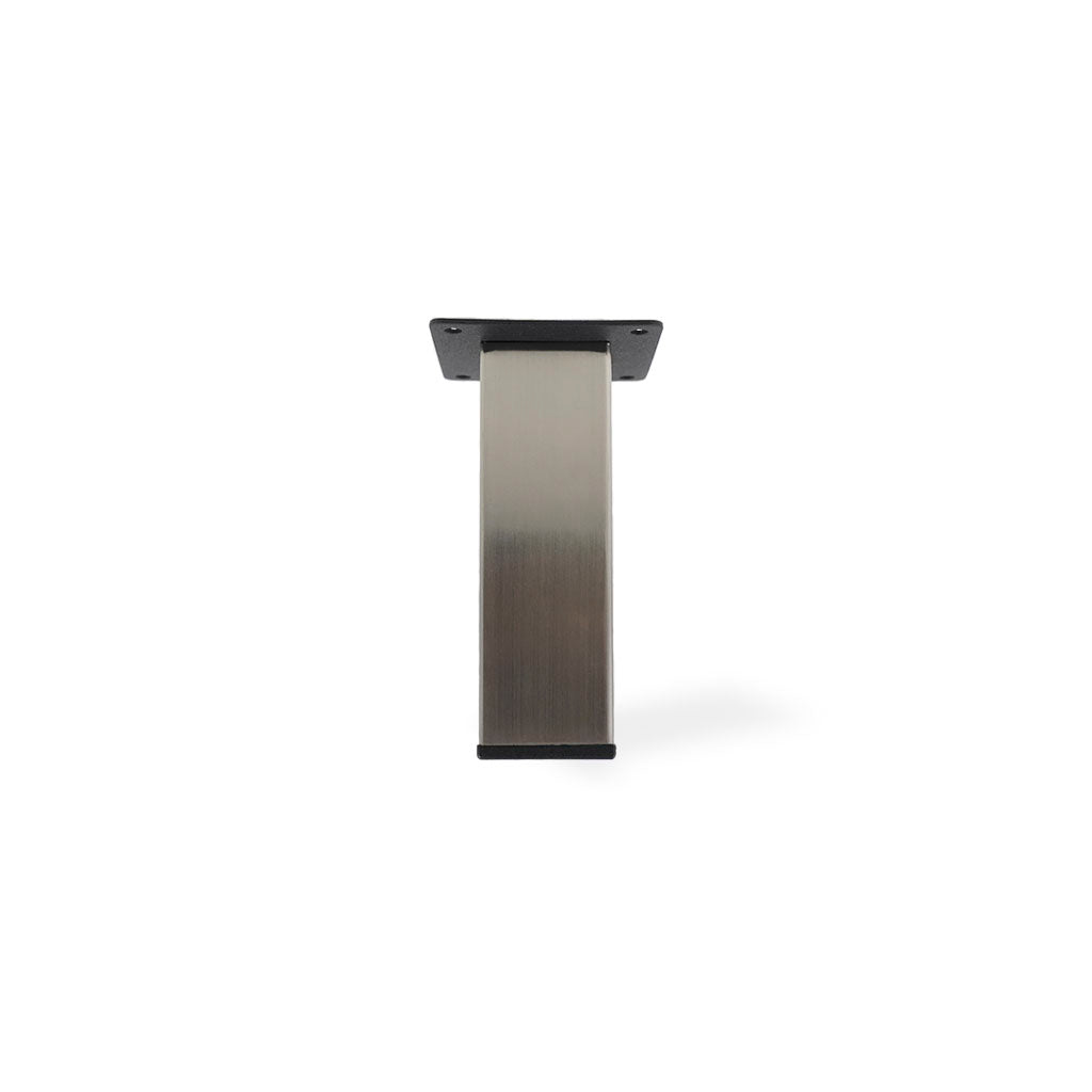 Firkantet sokkel ben i børstet stål 120 mm (1 sæt = 4 stk.)