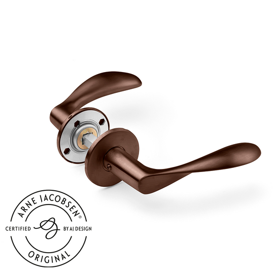Arne Jacobsen dørhåndtag - AJ97 dørgreb i bronze, lille model med snap-on cover • d line