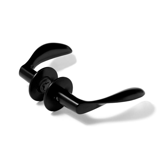 Arne Jacobsen AJ97 Türgriffe, Mattschwarz RAL 9005, mit Snap-on-Abdeckungen • d line