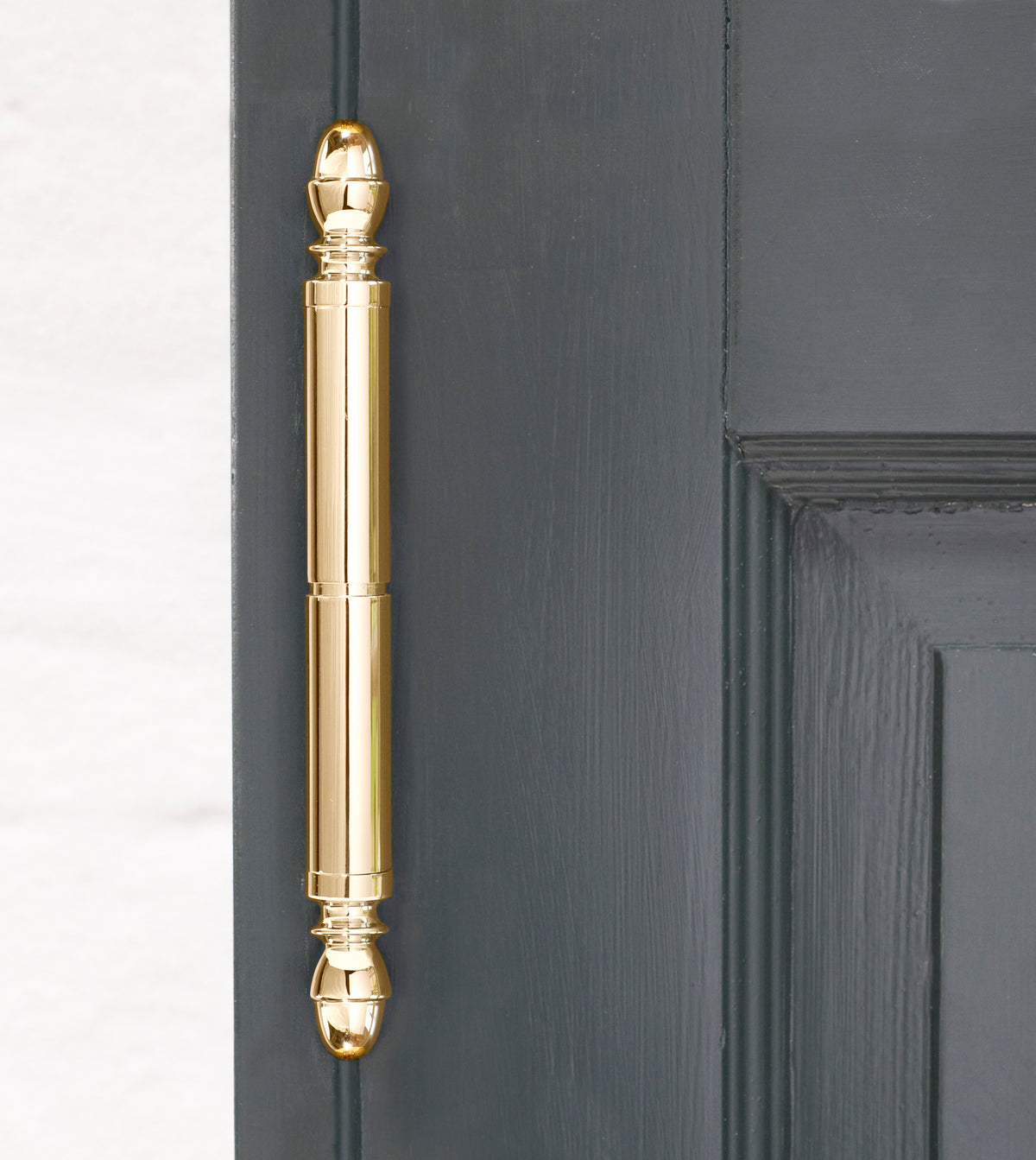 Separate Zierköpfe für Hamborg Snap-on-Türscharnier, Eichelform aus poliertem Messing mit Lack (2 Stück) - Copenhagenhomedesign