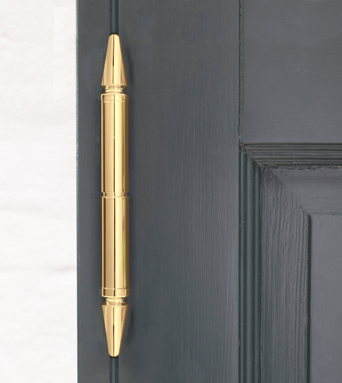 Separate Zierköpfe für Hamborg Snap-on-Türscharnier, spitz aus poliertem Messing mit Lack (2 Stück) - Copenhagenhomedesign