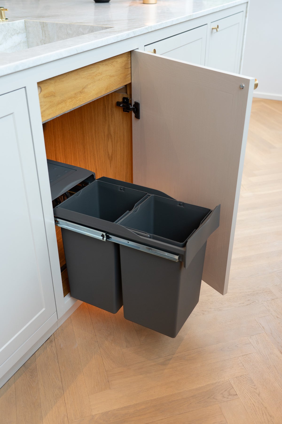 Copenhagen 2-28 new – Abfallsystem mit Vollauszug, 2 × 14 l, dunkelgrau