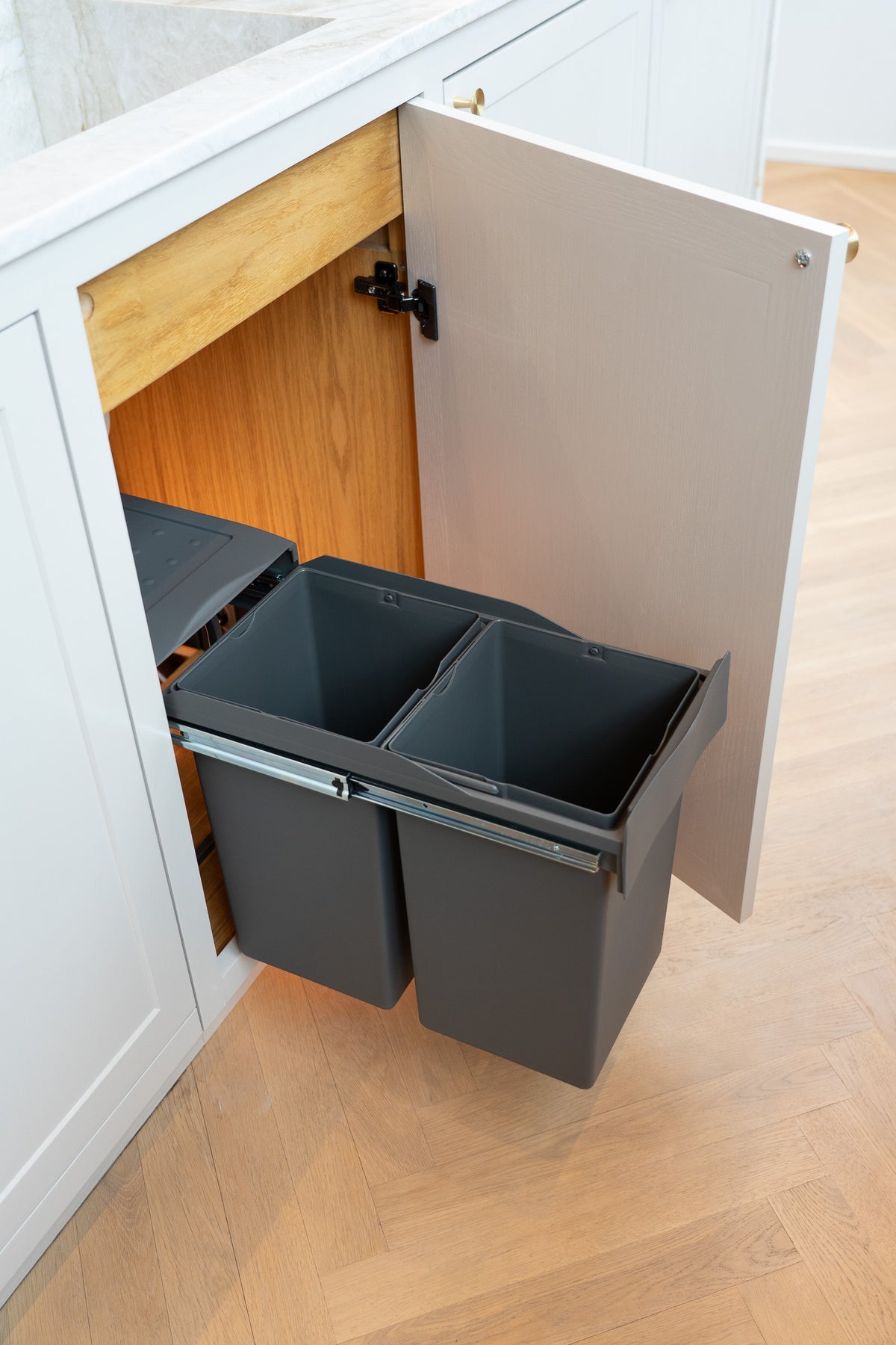 Copenhagen 2-28 new – Abfallsystem mit Vollauszug, 2 × 14 l, dunkelgrau