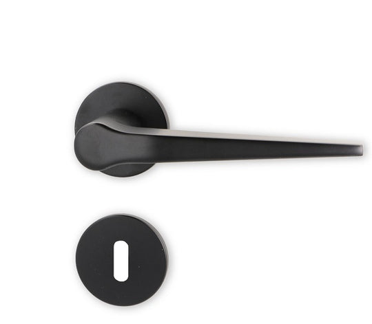 Dørhåndtag Funk i mat sort inkl. roset og nøgleskilt