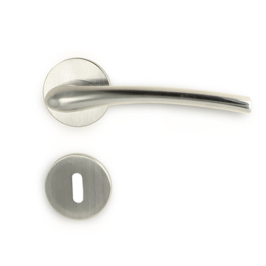 Dørhåndtag Trance i rustfrit stål look inkl. roset og nøgleskilt