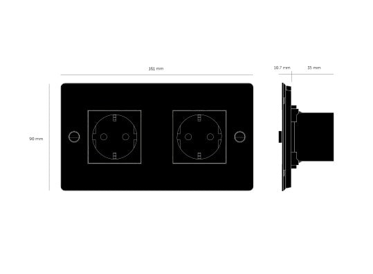 2G dobbelt stikkontakt, stål • Buster + Punch