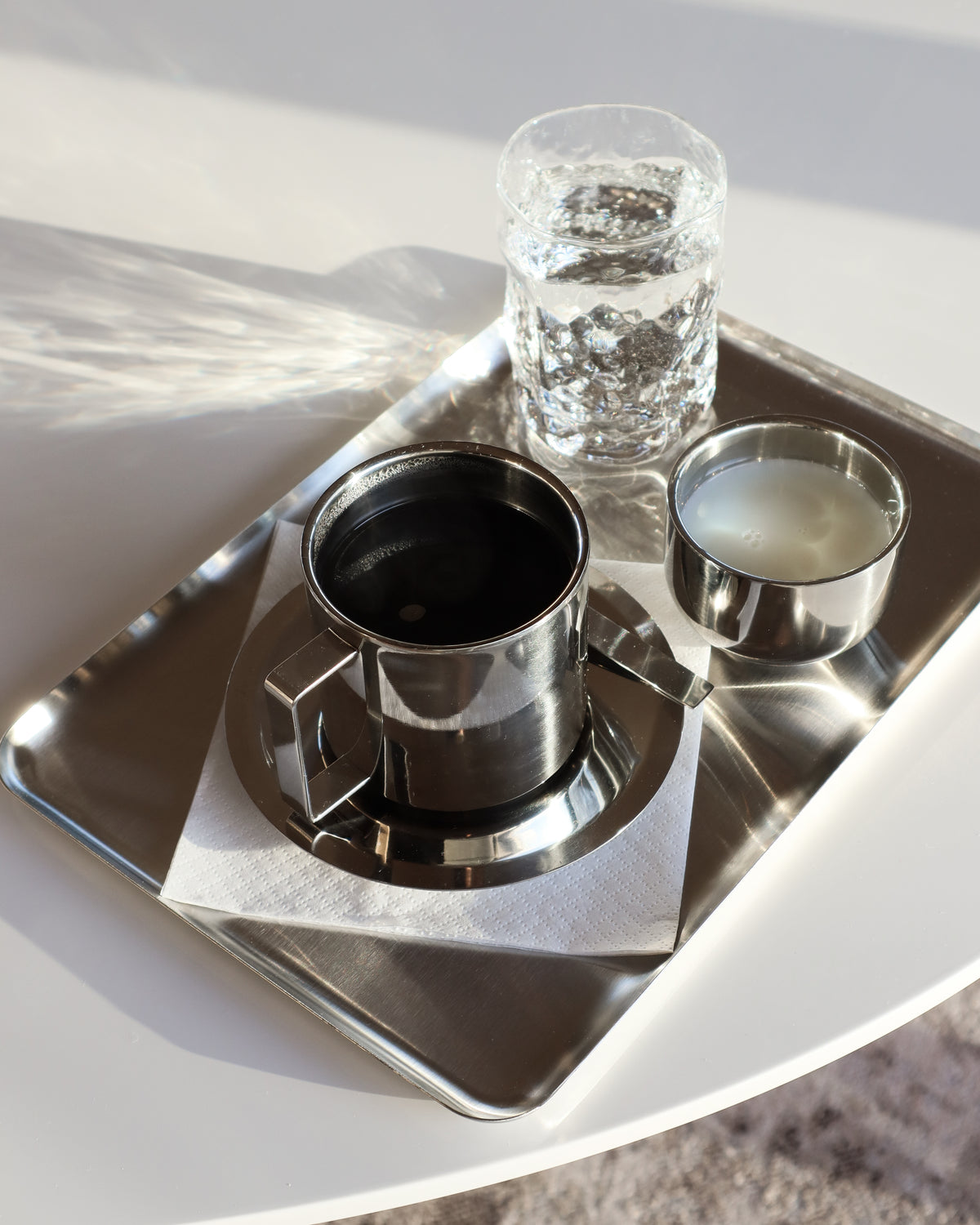 Kaffesæt Americano TRIO i rustfrit stål • NICHBA - Copenhagenhomedesign
