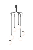 Apiales Cluster 6 Kronleuchter, satin black / opal • NUURA