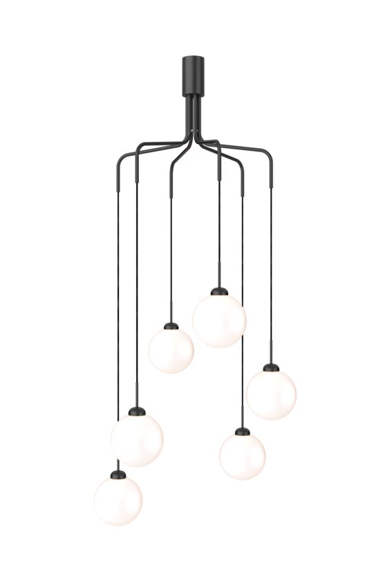 Apiales Cluster 6 lysekrone, satin black / opal • NUURA