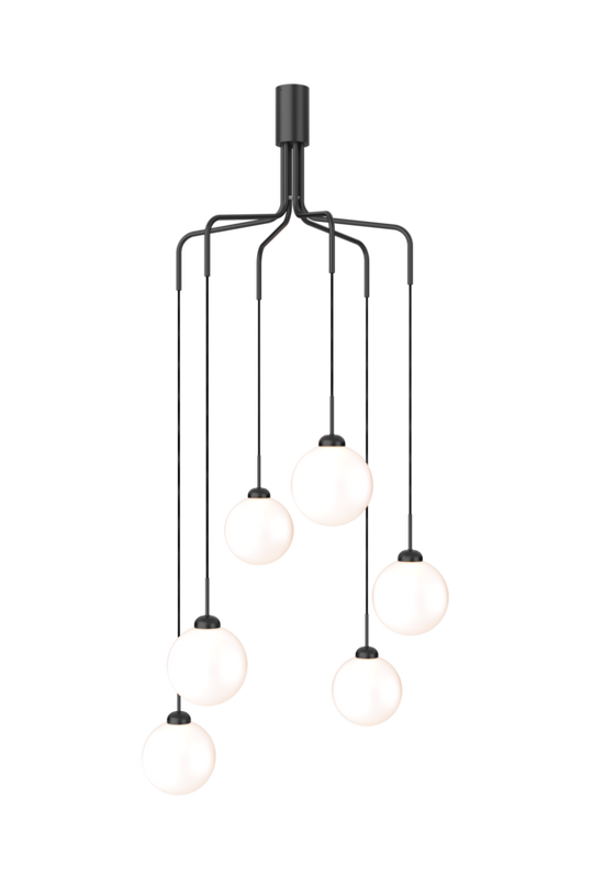 Apiales Cluster 6 lysekrone, satin black / opal • NUURA