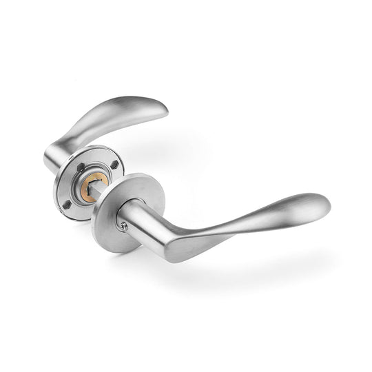 Arne Jacobsen AJ111 Türgriffe, gebürsteter Edelstahl, mit Snap-on-Abdeckungen • d line