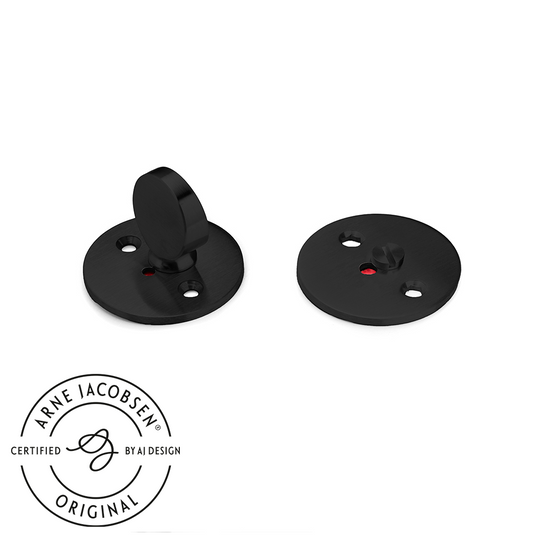 Arne Jacobsen toiletbesætning, mat sort (RAL 9005) med rød/hvid markering  • d line