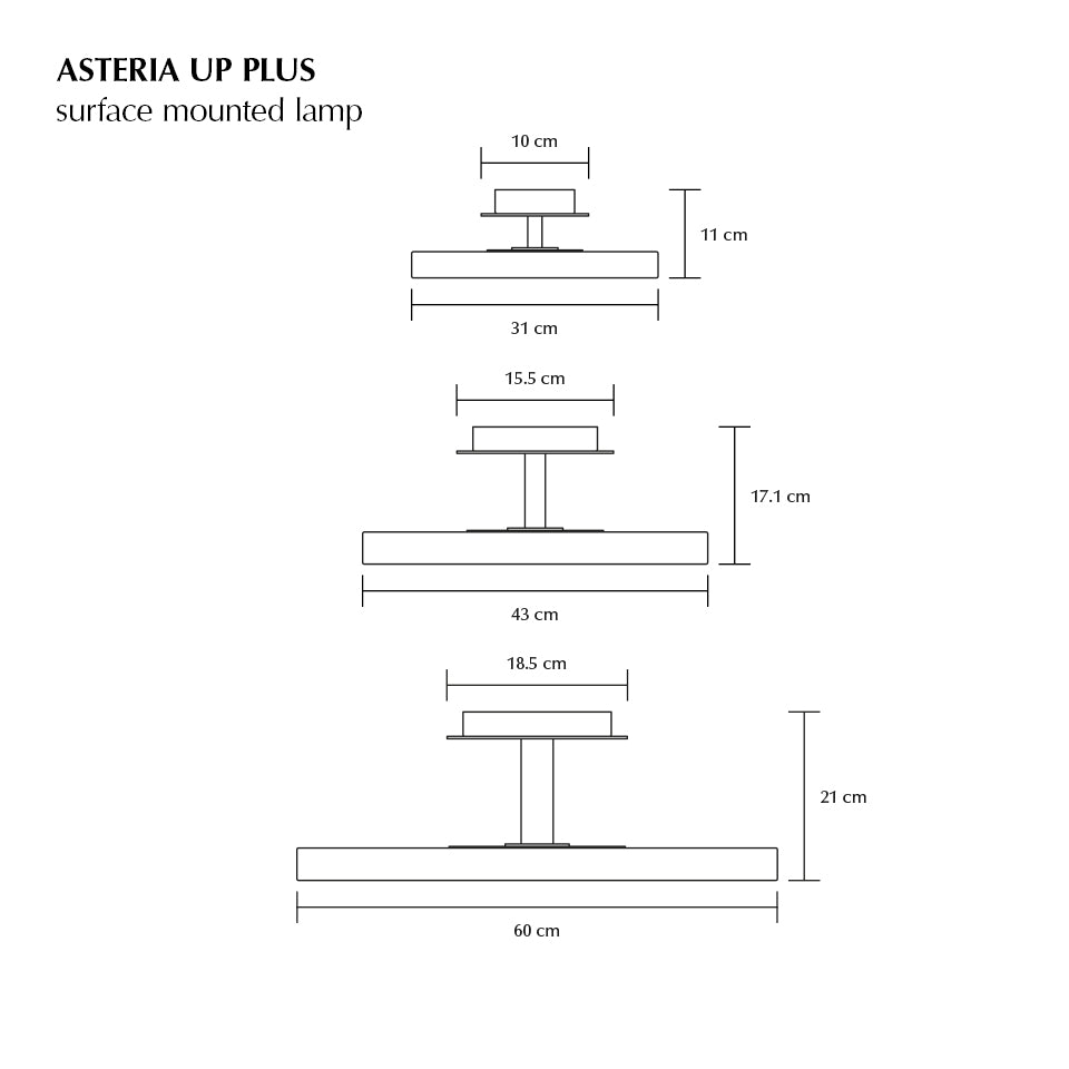 Asteria Up Plus loftlampe, hvid og messing • UMAGE
