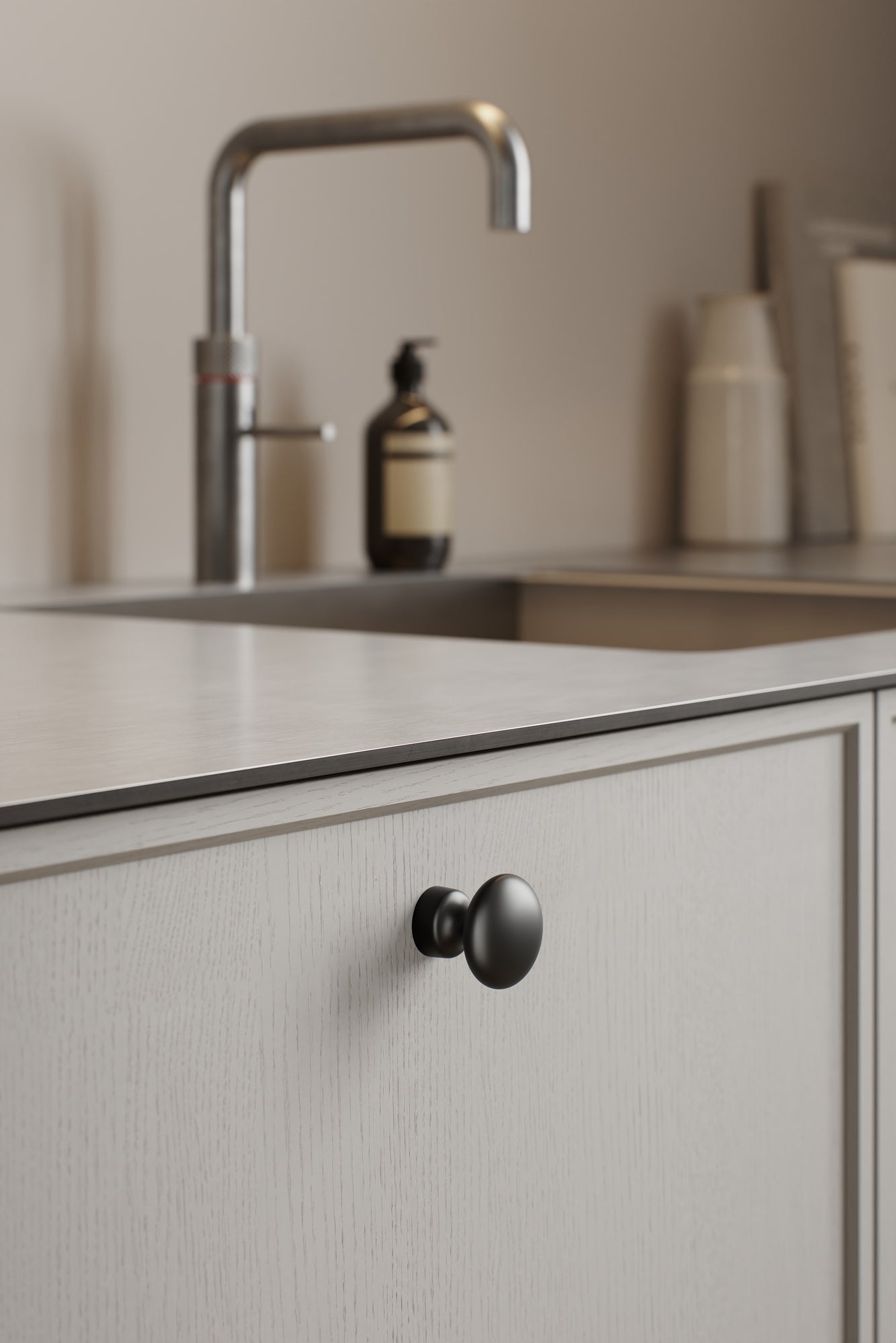 BARON knop, mat sort • Furnipart