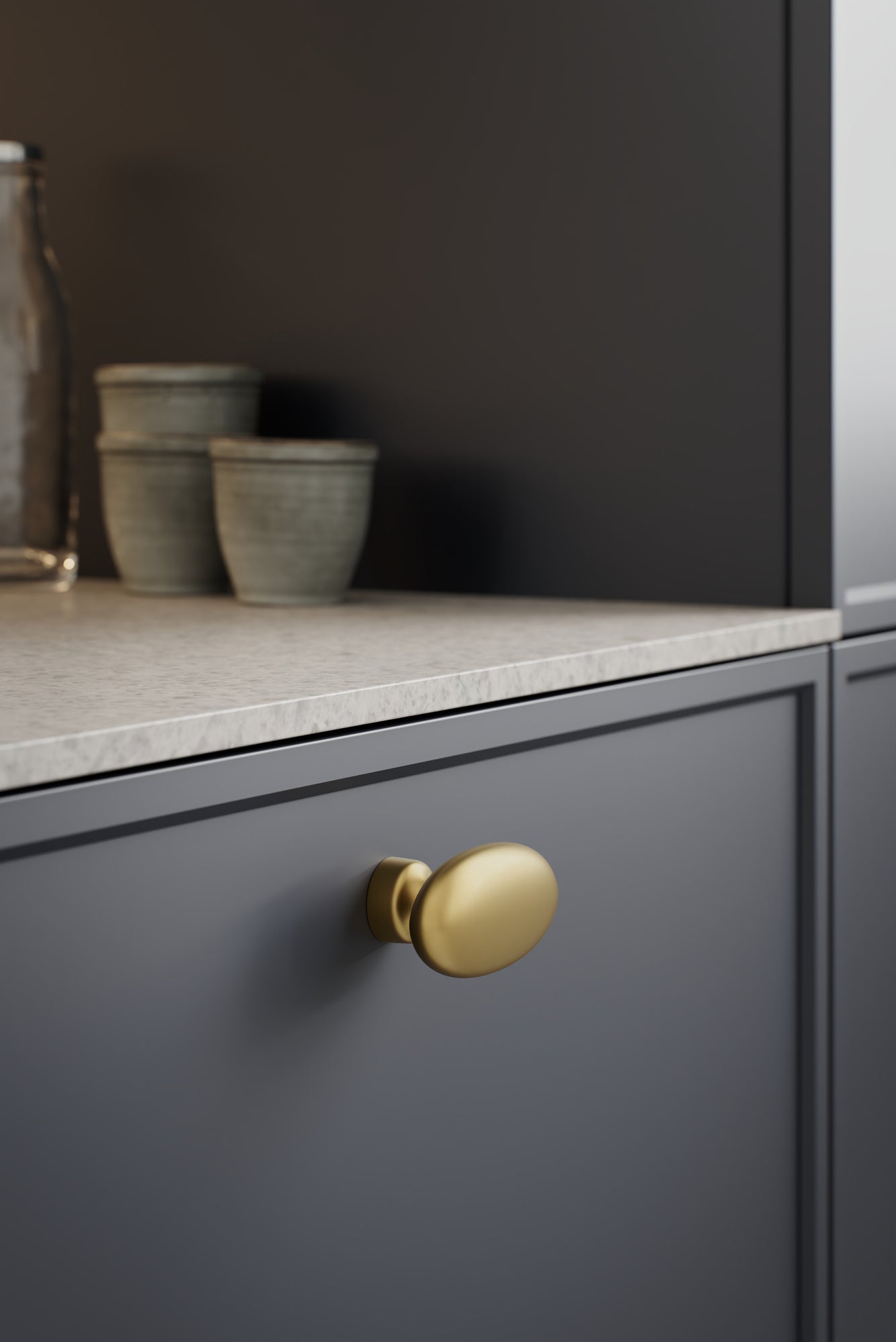 BARON T knop, børstet guld finish • Furnipart