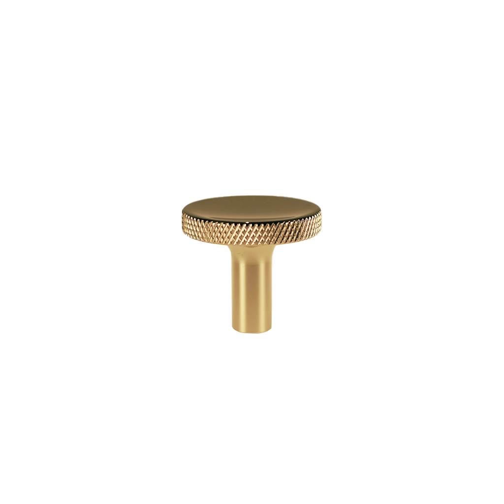 Søllerød • Møbelknop med diamond cut, blank messing med lak