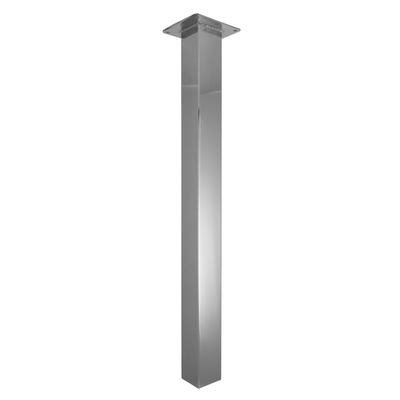 Quadratische Tischbeine in Chrom glänzend, höhenverstellbar, 71 cm (4er-Set)