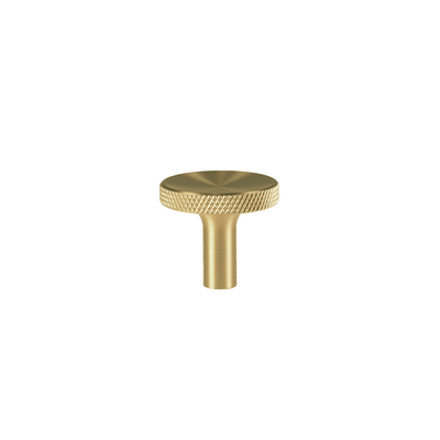 Søllerød Möbelknopf mit Diamond Cut, gebürstetes Messing ohne Lack – Ø 28 mm • Chr. Jørgensen