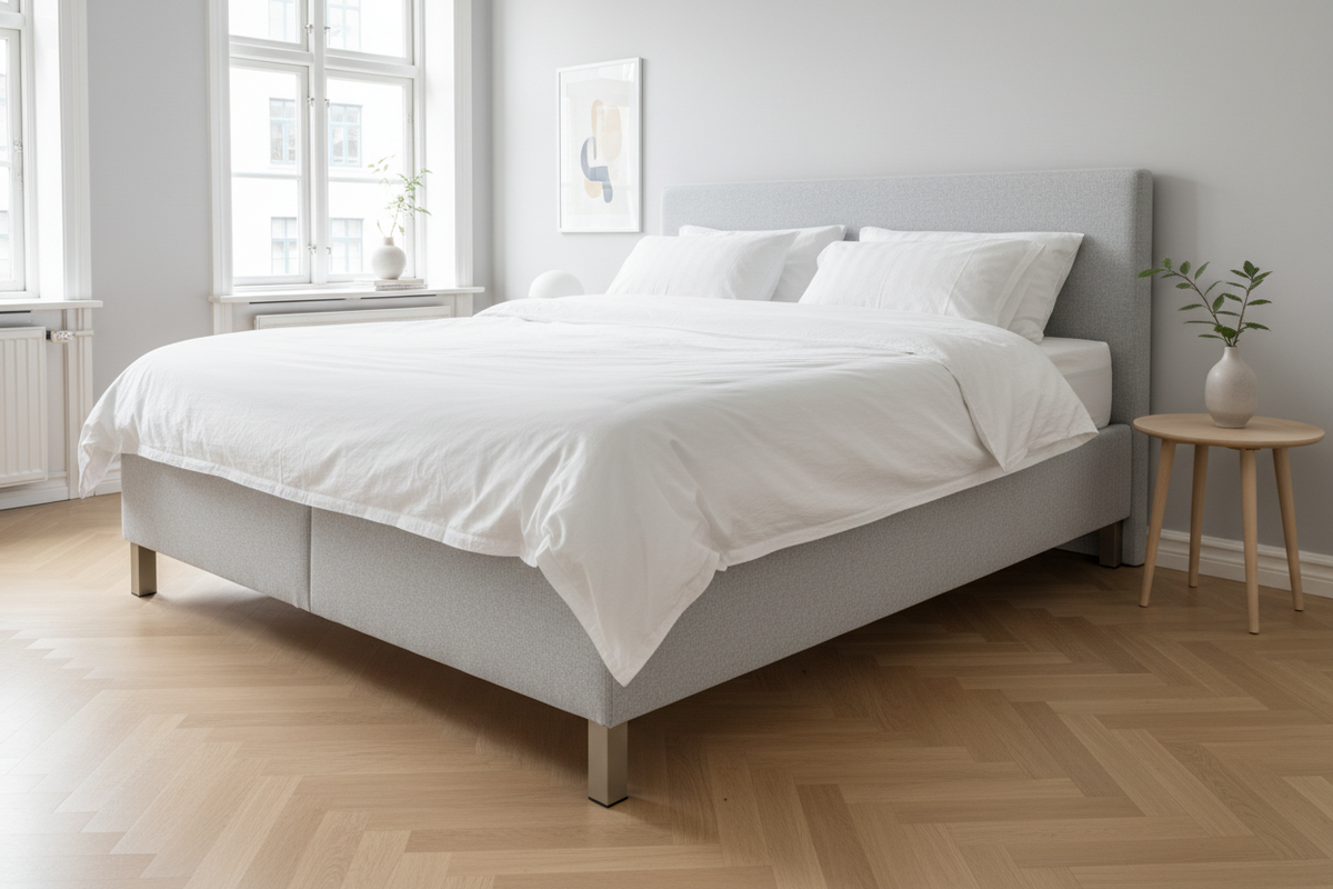 Sengeben / sofaben SQUARE, rustfrit stål look (4 stk.) - Copenhagenhomedesign