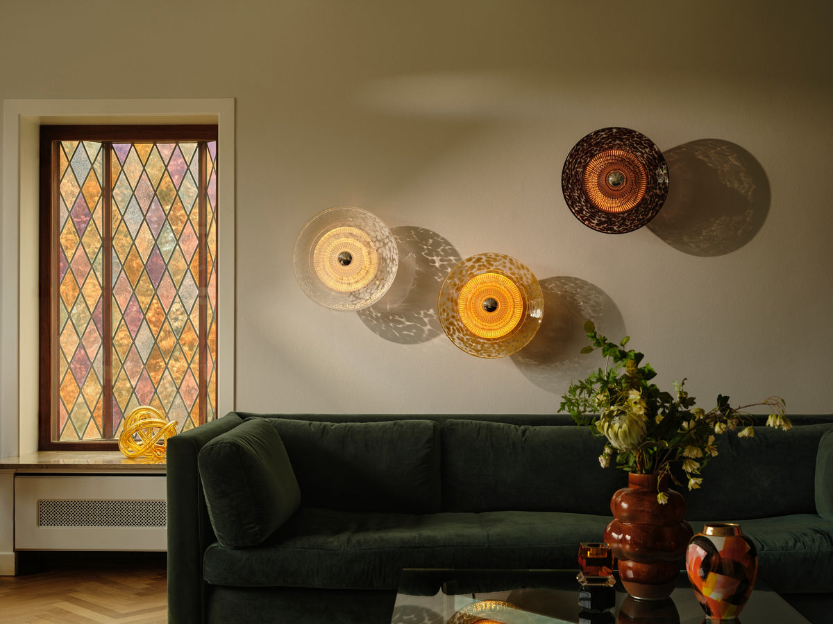 Disco Rama Wandleuchte, amber • Design by Us