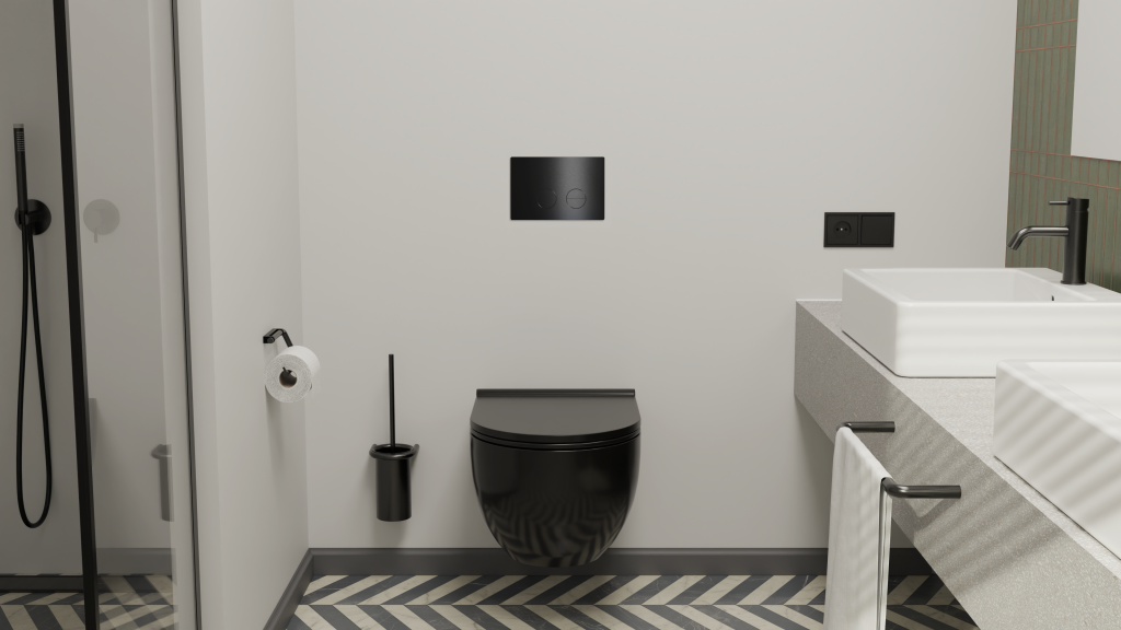 Betjeningplade til toilet, sort (charcoal) • d line